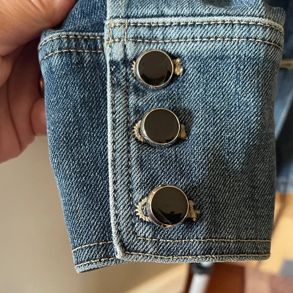 White House Black Market Dark Blue Jean Jacket - Picture 5 of 5